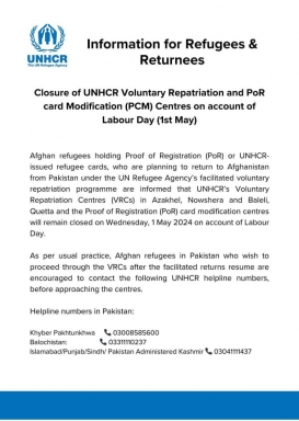 Closure of UNHCR Voluntary Repatriate Centres