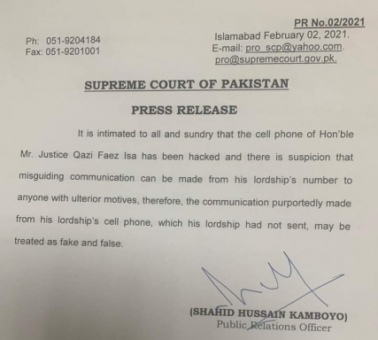 SC says Justice Isa’s mobile phone hacked SC says Justice Isa’s mobile phone hacked